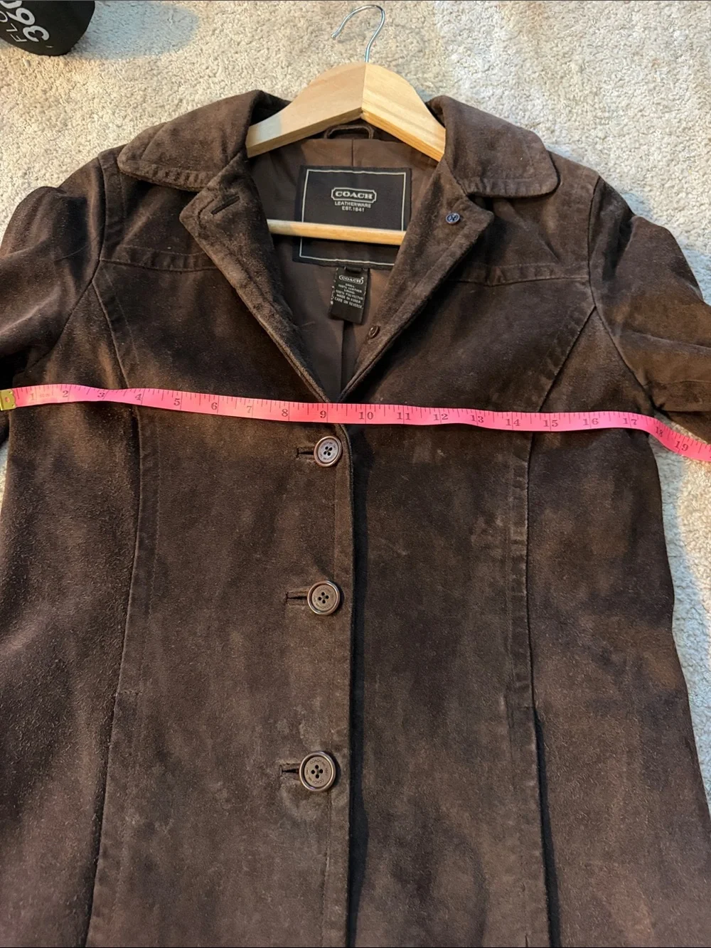Coach Women's Brown Suede Button-Front Jacket